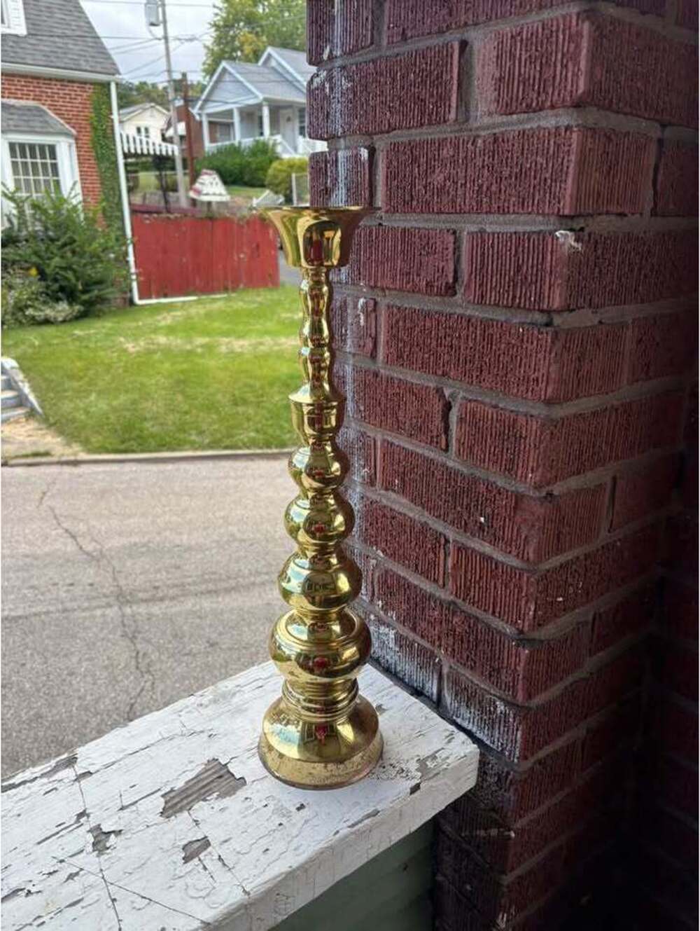 Vintage Brass Spindle Candlestick Holder